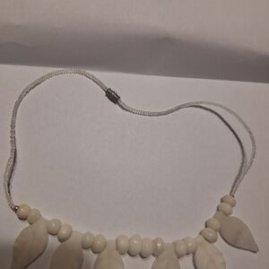 Elegant Ivory Leaf Beaded Necklace - Women Jewelry